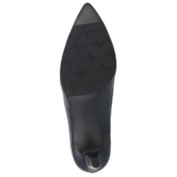 *** Easy Street Midnight Navy Scalloped Kim Pointed Toe Kitten Mid Tapered Heel! - Picture 2 of 8